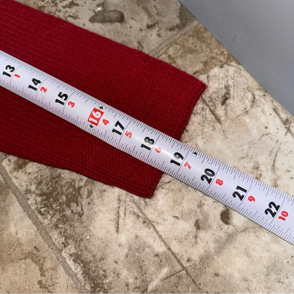 Women’s Vintage Red Feed David High Neck Sweater with Fringe Details Size: M - Picture 16 of 16